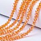 Electroplate Glass Beads Strands, AB Color Plated, Faceted, Rondelle, Dark Orange, 2.3~2.7x2mm, Hole: 0.4mm, about 144~150pcs/strand, 28~29cm