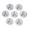 Non-Tarnish 304 Stainless Steel Charms, Laser Cut, Designed Letter Engraved, Flat Round, Stainless Steel Color, Letter.A, 14x1mm, Hole: 1.2mm