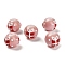 Christmas Theme Handmade Lampwork Beads, with Enamel, Round with Gift Box, Pink, 12.5~13x11mm, Hole: 1.6mm