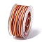 Segment Dyed Waxed Polyester Cord, Twisted Round Cord, Colorful, 1mm, about 49.21 Yards(45m)/Roll