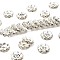 Brass Rhinestone Spacer Beads, Cadmium Free & Lead Free, Grade A, Wavy Edge, Silver Color Plated, Rondelle, Crystal, 12x4mm, Hole: 2.5mm