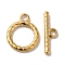 Ion Plating(IP) 304 Stainless Steel Toggle Clasps, Ring, Real 18K Gold Plated, 19x15x2mm, Hole: 3mm, Bar: 21x6x2mm, Hole: 3mm