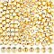 Beebeecraft 1 Box 150Pcs 3 Style Tibetan Cube Beads 18K Gold Plated Geometry Cube Round Hexagon Golden Spacer Beads for Bracelets Making DIY Necklaces Jewellery Crafts