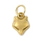 304 Stainless Steel Charms, with Jump Ring, Golden, Fox, 11.5x8.5x4mm, Hole: 4.3mm