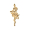 201 Stainless Steel Filigree Pendants, Sanke with Flower Charms, Golden, 41x17.5x1mm, Hole: 1mm
