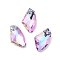 Electroplated Glass Pendants, Back Plated, Faceted, Polygon, Plum, 19x11x5mm, Hole: 1.2mm