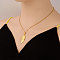 Stainless Steel Angel Wing Pendant Necklaces for Women, Real 18K Gold Plated, 17.72 inch(45cm)