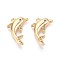 Brass Micro Pave Cubic Zirconia Pendants, Dolphin, Nickel Free, Real 18K Gold Plated, 19x12x3mm, Hole: 1.2mm