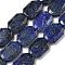 Natural Lapis Lazuli Beads Strands, Dyed, Hexagon, Faceted, 12x17x5mm, Hole: 1mm, about 24pcs/strand, 15.55''(39.5cm)