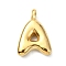 Ion Plating(IP) 304 Stainless Steel Pendants, Letter Charm, Real 18K Gold Plated, Letter A, 19x13.5x4mm, Hole: 1.6mm