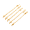 Brass Chain Extender, with Curb Chains and Lobster Claw Clasps, Long-Lasting Plated, Dolphin, Real 14K Gold Plated, 73x3mm, Clasp: 10x6x2.5mm, Jump Ring: 5x1mm, Inner Diameter: 3mm