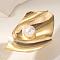 Vintage Metal Pearl Adjustable Finger Rings for Women, Golden, Nuggets
