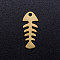 201 Stainless Steel Pendants, Fishbone, Golden, 15.5x6.5x1mm, Hole: 1.4mm