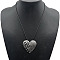 Alloy Pendant Necklace Round Heart Love Flower Fish Pendant Necklace, Silver