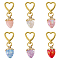 Acrylic Strawberry Pendant Decorations, with Zinc Alloy Heart Shaped Swivel Clasps, Mixed Color, 70mm, 6pcs/set
