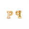 Alloy Slide Charms, with Crystal Rhinestone and Initial Letter A~Z, Letter.P, P: 11.5x9.5x4mm, Hole: 1.5x8mm
