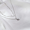 Stainless Steel Pave Clear Cubic Zirconia Star Pendant Double Layer Necklaces for Women's Daily Wear, Silver, 16.54 inch(42cm)