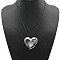 Alloy Pendant Necklace Round Heart Love Flower Fish Pendant Necklace, Silver