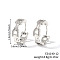 Fashionable Brass Cubic Zirconia Ring Hoop Earrings, Chain Charm, Platinum, Clear, 19x6mm