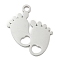Non-Tarnish 304 Stainless Steel Pendants, Laser Cut, Footprint Charm, Stainless Steel Color, 26x21.5x1mm, Hole: 2.5mm