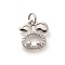 Rack Plating Brass Micro Pave Cubic Zirconia Pendants, Long-Lasting Plated, Lead Free & Cadmium Free, Zodiac Signs Charms, with Jump Ring, Rabbit, 11.5x11x2mm