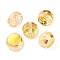Electroplate Glass Beads, Flat Round, Faceted, Half Plated, Champagne Gold, 8x5mm, Hole: 1.2mm