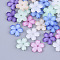 Translucent Resin Beads, for Jewelry Making, Sakura, Mixed Color, 11x11.5x2mm, Hole: 1.2mm