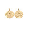 Ion Plating(IP) 304 Stainless Steel Pendant Enamel Settings, with Jump Rings, Flat Round, Real 14K Gold Plated, 18.5x16x2mm, Jump Ring: 4x0.5mm, 2.5mm inner diameter
