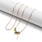 Ion Plating(IP) Adjustable 304 Stainless Steel Cable Chain Necklaces, with Silicone Beads, Golden, 17.40~17.52 inch(44.2~44.5cm)