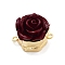 Brass Magnetic Clasps, with Resin, Cadmium Free & Nickel Free & Lead Free, Flower, Real 18K Gold Plated, 18.5x15x14mm, Hole: 1.3mm