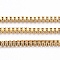 Ion Plating(IP) 304 Stainless Steel Venetian Chains/Box Chains, Unwelded, with Spool, Golden, 1.2x1.2mm, about 32.8 Feet(10m)/roll