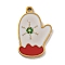 Christmas Theme 304 Stainless Steel Enamel Charms, Real 14K Gold Plated, Glove, 13.5x9x1mm, Hole: 1mm