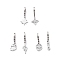 Non-Tarnish 3 Pair 3 Style Star & Clover & Snake & Infinity 304 Stainless Steel Asymmetrical Earrings, Dangle Hoop Earrings for Women, Stainless Steel Color, 26~33mm, Pin: 1mm, 1 Pair/style