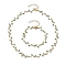 Cubic Zirconia Branch Links Bracelets & Necklaces Sets, Brass Jewelry for Women, Golden, Bracelet: 7-5/8 inch(19.3cm), Necklace: 16-1/4 inch(41.2cm)