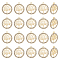 40Pcs Alloy Crystal Rhinestone Pendants, Flat Round with Tree Charms, Light Gold, 21.5x19x2mm, Hole: 1.4mm