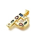 Латунные микропаве прозрачные подвески с фианитом KK-G521-01G-P-01-2