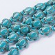 Синтетических нитей бирюзовые бусы G-E456-35A-15x18mm-1