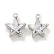 Подвески из нержавеющей стали 304 с кубическим цирконием STAS-L278-008P-1
