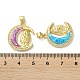 Латунные микропаве прозрачные подвески с фианитом KK-C045-13G-3