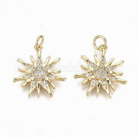 Латунные микропаве прозрачные подвески с фианитом KK-S356-159G-NF-1