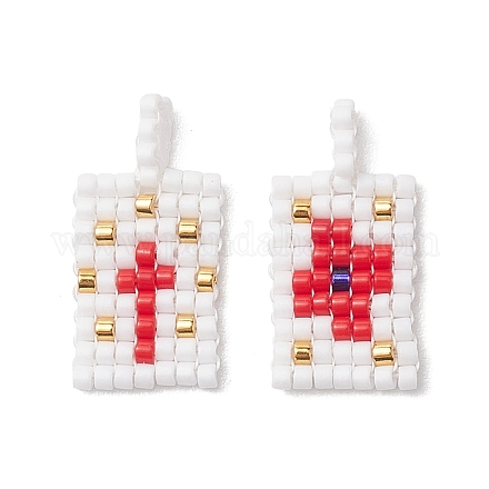2 шт. подвески из стеклянных бусин PALLOY-MZ00246-01-1