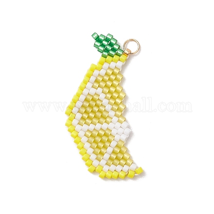 Подвески из стеклянных бусин в форме лимона PALLOY-MZ00814-02-1