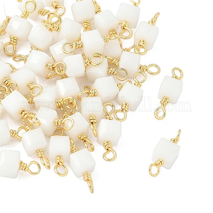 Стеклянные граненые кубические соединители подвески KK-C097-10G-04-1