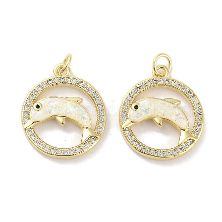 Латунные микропаве прозрачные подвески с фианитом KK-L213-025G-1