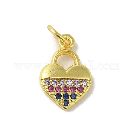 Подвески из настоящей 18-каратной позолоченной латуни с фианитами KK-M283-08F-02-1