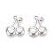 304 Stainless Steel Pendants, Cherry Charm, Anti-Tarnish, Stainless Steel Color, 22x17.8x2.5mm, Hole: 1.6mm