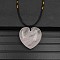 Natural Rose Quartz Pendant Necklaces, Heart, 15.75~23.62 inch(40~60cm)