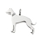 Non-Tarnish 304 Stainless Steel Pendants, with Jump Ring and Glitter, Stamping Blank Tag, Dog Charm, Stainless Steel Color, 22.5x28.5x1mm, Hole: 4mm