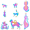 BENECREAT 32PCS Animal Theme Stainless Steel Charm Pendant 8 Styles Assorted Colorful Filigree Dog Cat Charms for DIY Jewelry Making Necklace Bracelet Earring