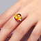 Oval Brass Moissanite Finger Rings for Women, Topaz, 17mm